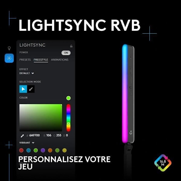 Ringlys Logitech G Litra Beam LX dobbelt premium RGB LED-streaming accentlys med TrueSoft, LIGHTSYNC, Bluetooth