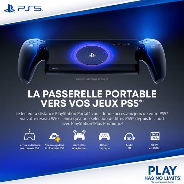 PlayStation-portaali vit svart