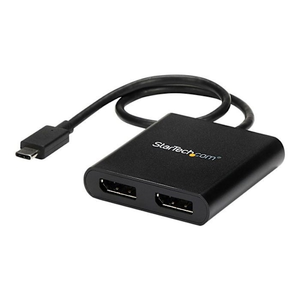 Hub MST USB-C - STARTECH - 2x DisplayPort - Ultra HD 4K - Yhteensopiva Thunderbolt 3 - Musta musta