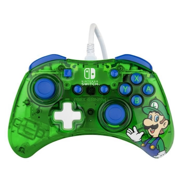 Spilcontroller - Rock Candy - Super Mario LUIGI - Kablet - Lyse farver - Ergonomisk Ljusa färger