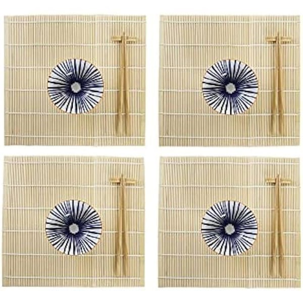 DKD Home Decor Sushi Set, Standard Blå, blå vit