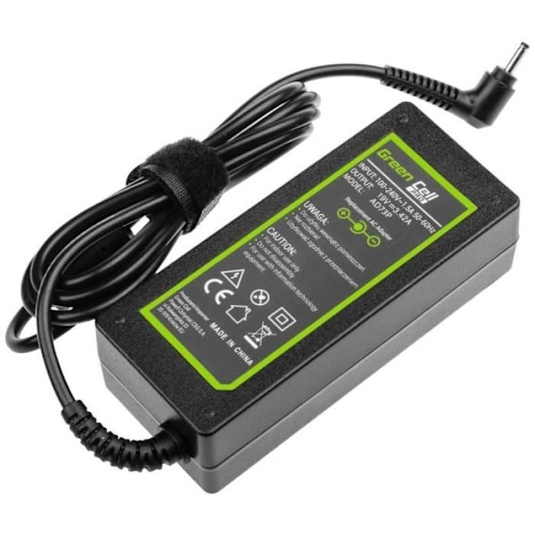 Alimentation PC bærbar - GREENCELL - GC-AD73P - 19V 3.42A - CA 100-240/ DC 12 Sort