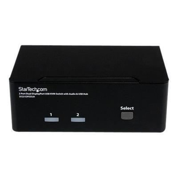 StarTech.com 2-porttinen DisplayPort, USB- ja audio-KVM-kytkin – KVM-kytkin – 2560 x 1600 (SV231DPDDUA)