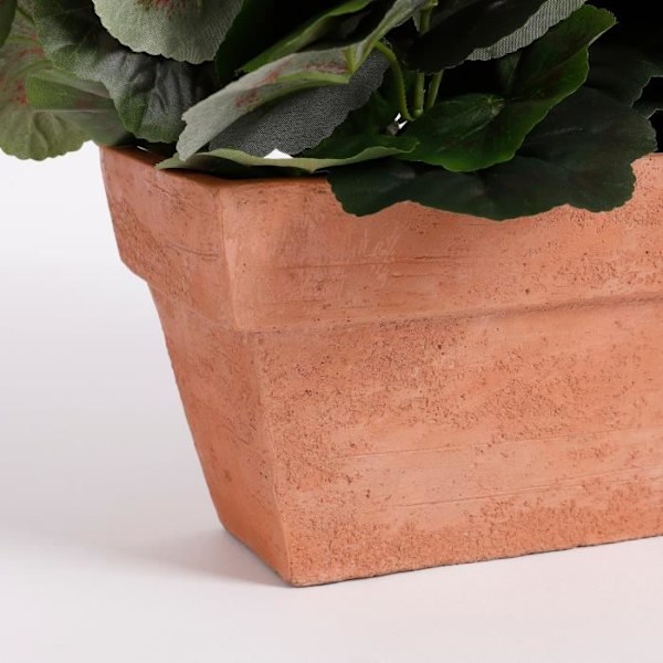 Konstgjord pelargonplanta i planteringskärl - L29 x B13 x H40 cm - Vit - Glimmerdekorationer Vit