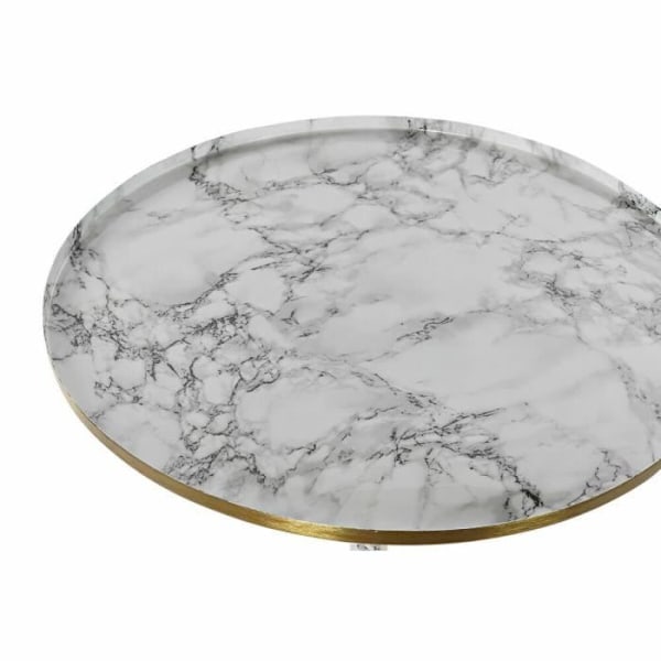 gyldent aluminium hvidt marmor sidebord (51 x 51 x 51 cm)
