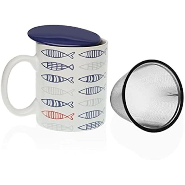 Kop med filter - VERSA - Estándar - Glas - Flerfarvet - Moderne Flerfärgad