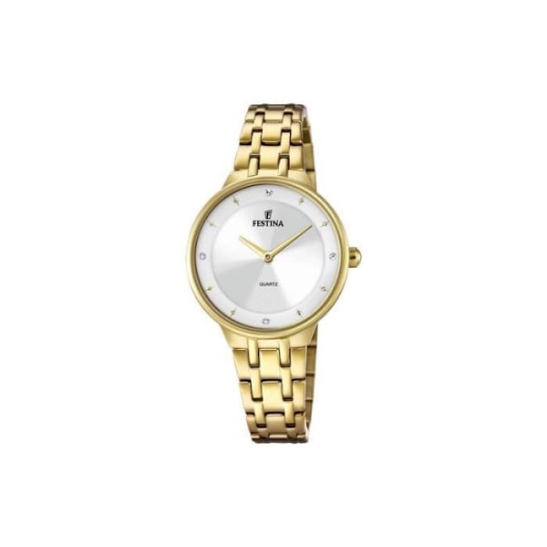 Dameur - FESTINA - Mademoiselle F20601/1 - Forgyldt Stål - Hvid Urskive - Vandtæthed 5 ATM Guld, vit