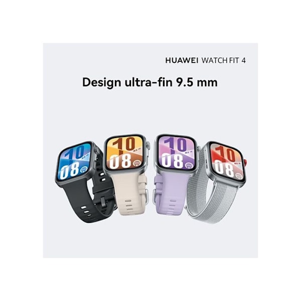 Huawei Watch Fit 4 Bluetooth Grå Connected Watch med hvid fluoroelastomerrem