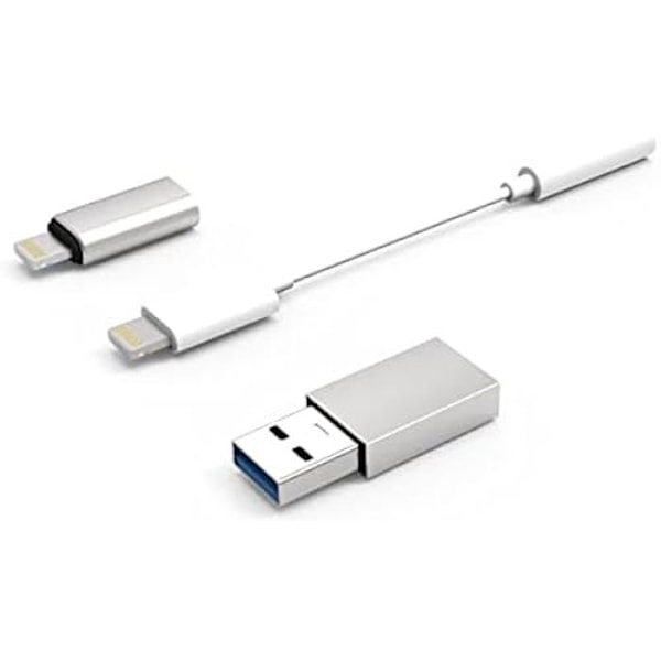 CoolBox COO-CKIT-APPL Connectivity Kit iPhonelle/iPadille. Lightning 3,5 mm:n liittimeen, Lightning USB-C:hen ja
