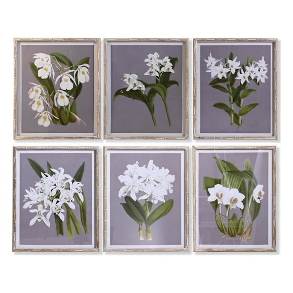 Julgransram glas 50 x 60 x 2,8 cm 50 x 2,8 x 60 cm blommor (6 stycken)