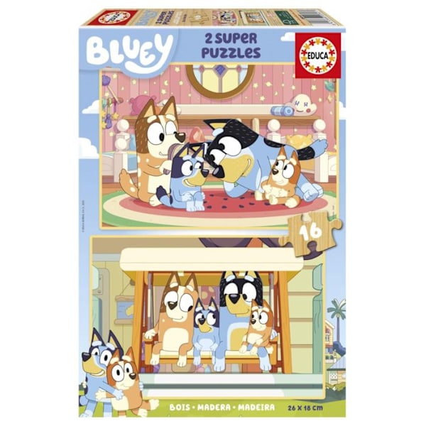 Puzzle 2 x 16p i træ La