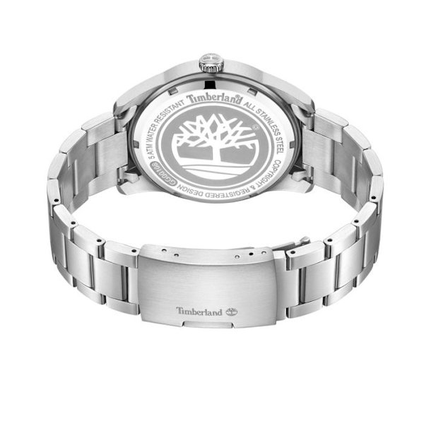 TIMBERLAND Analog kvartsklocka för män med armband i rostfritt stål - 5 ATM vattentät - TDWGG0010805 Silver