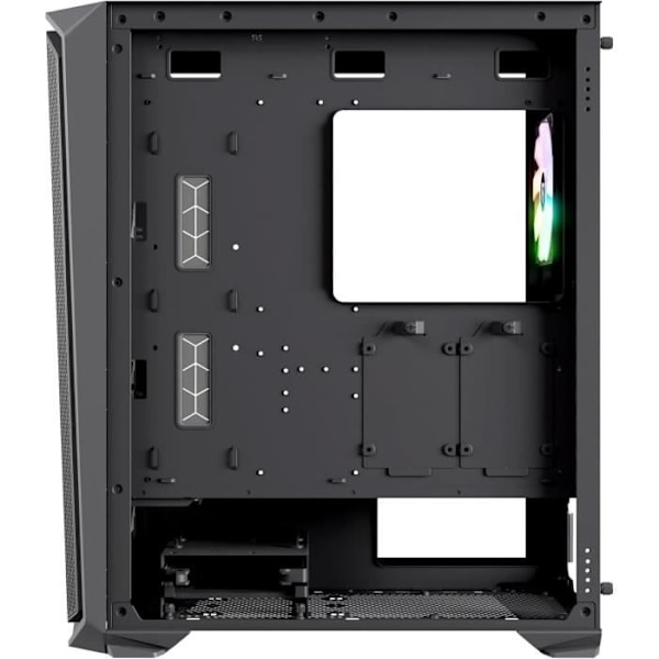 Nfortec - KRATER X Gaming PC Kabinet Mid Tower ATX, 4x 120mm ARGB blæsere inkluderet, Front mesh, Hærdet glas på siden, Sort