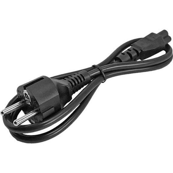 1m Schuko CEE7 til C5 strømledning - 1m Schuko CEE7 til C5 Cloverleaf strømledning - M/K - Sort