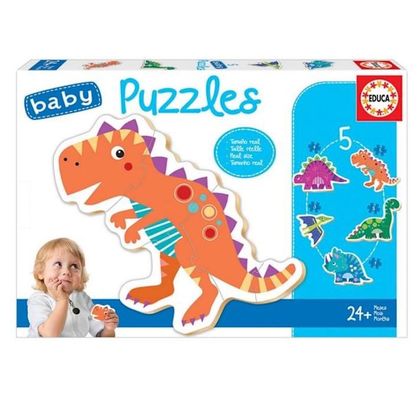 Pussel baby 3-5 bitar - Dinosar Enfärgad