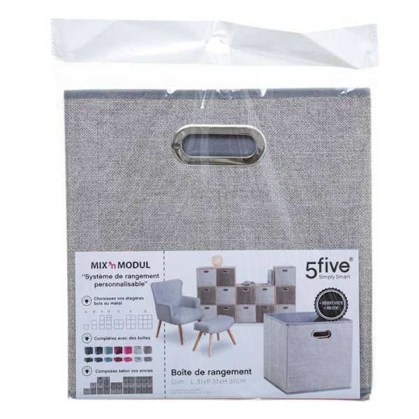 5five - stofkurv 31x31cm "mix n modul" meleret beige Fläckig beige