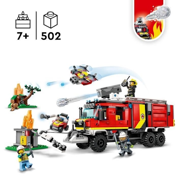 LEGO® City 60374 brandredningsbil, legetøj med moderne droner og minifigurer Flerfärgad
