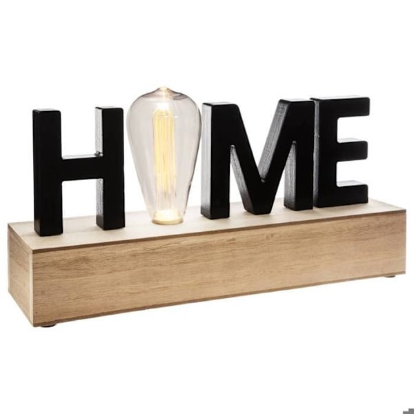 Fantasilampa - ATMOSPHERA - LED Hem Dekor Mot - Svart - Rektangulär - Modernt design svart + trä