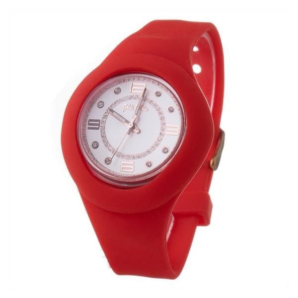 Kvinde Ur - Folli Follie - WF13P020ZSR - Ø 40 mm - Quartz - Rød - Silikone Rød Hvid