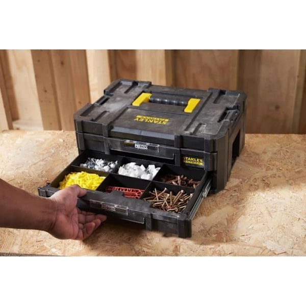 Mallette Grand Volume avec Porte-Outils Tstak-Fatmax STANLEY 23L - 44 x 33,17 x 32,61 cm - FMST1-71971 Svart