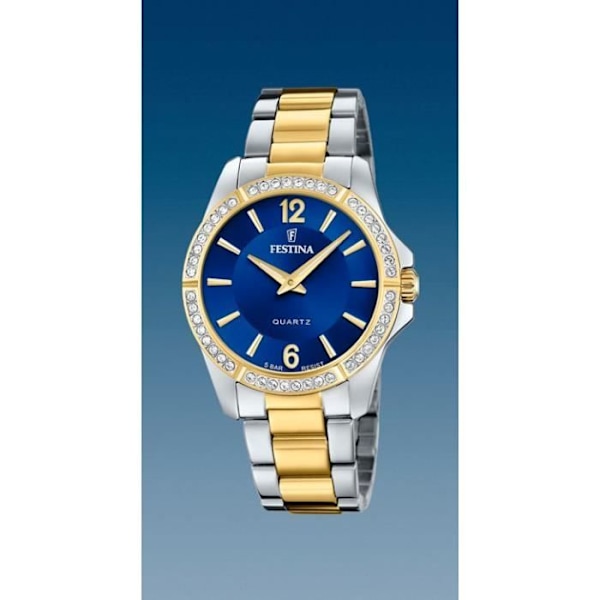 Ur - Festina - F20594/2 - Diameter 34.50mm - Blå urskive - Gule visere - Vandtæt 50m Blå, Gul