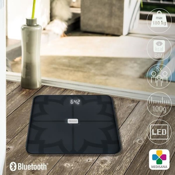 MEDISANA - Kehon koostumuksen analysoiva vaaka Connect Bluetooth - 40510 - Paristot mukana