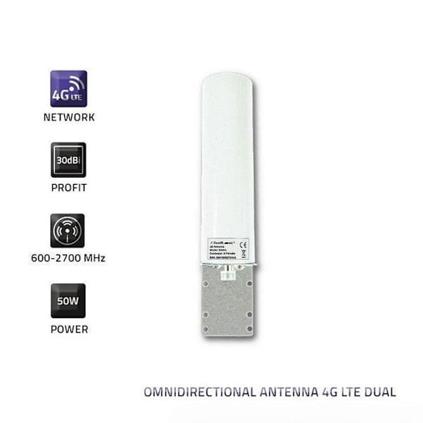 Qoltec omnidirektionel antenne 4G LTE 30dBi indendørs/udendørs - 5901878570143