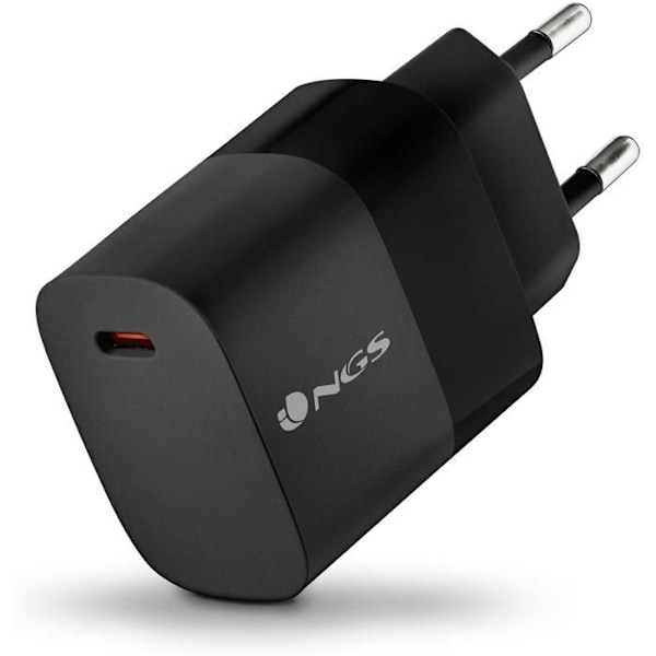 NGS BUD 20W: universell USB-C väggladdare av typ C med en uteffekt på 20W. Säker och snabb laddning.
