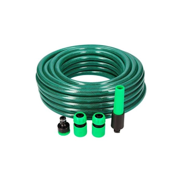 Vandslange - EDM - 15 m - Diameter 15 mm - Holdbar - Inkluderede tilbehør Grön