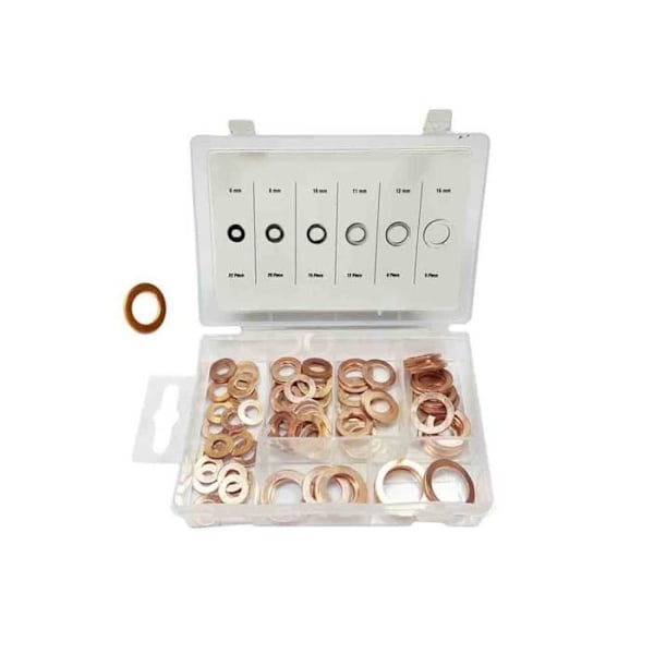 Brickor - GENERISK - Sortiment av 80 kopparbrickor - 6 till 16 mm - Vit färg - Olika storlekar