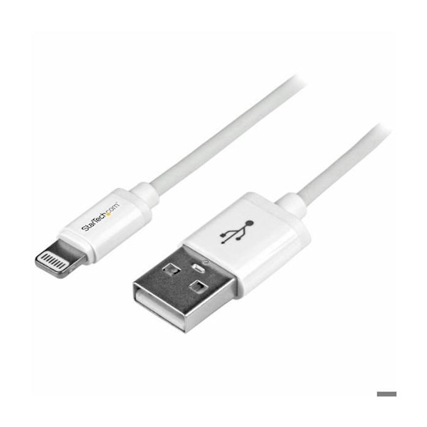 1m Apple Lightning til USB-kabel i hvid - Lightning Sync-ledning til iPhone, iPod, iPad - Hvid - USBLT1MW