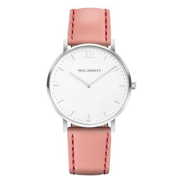 Klocka - Paul Hewitt - PH-SA-S-ST-W-24M - Ø 39 mm - Läder - Kvarts Ros, Silver, Vit