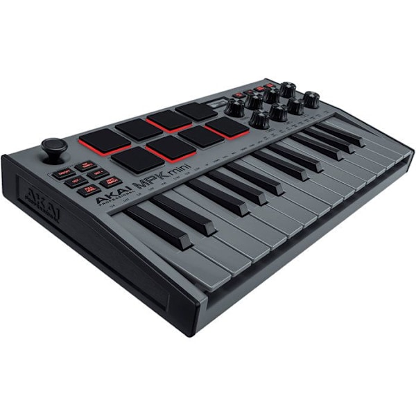MIDI-keyboard - Akai - MPK Mini MkIII - 25 tangenter - 8 pads - OLED-skärm - Grå