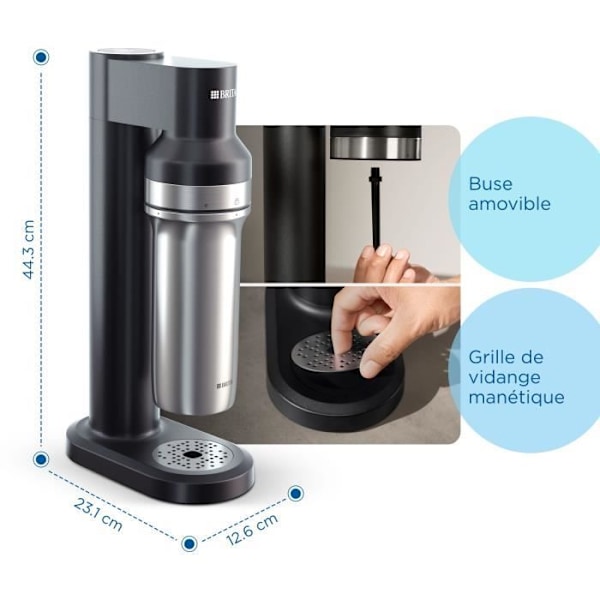 BRITA soodakone - SodaTRIO Musta - 1 Pullo 1L ja 1 CO2-sylinteri mukana