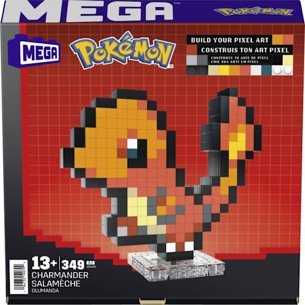 MEGA-Pokémon-Salamander-Retro byggesæt 349 dele - MEGA Pokémon - HTH76 Flerfärgad