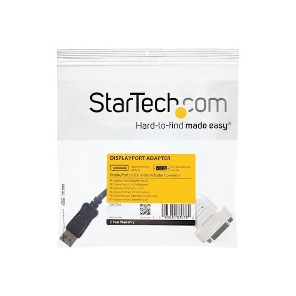 DisplayPort-DVI-videomuunnin - STARTECH.COM - U/M - 1920x1200 - 1080p - Musta