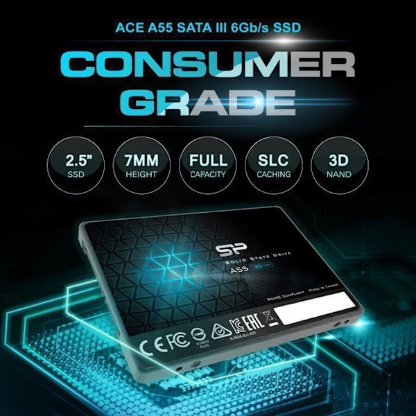 Sisäinen SSD-levy - Silicon Power - Ace A55 2To - SATA III 2.5" 3D NAND