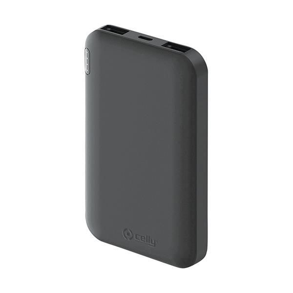 Celly Power Bank 5000 mAh 5 volttia 2,1 ampeeria musta 2-osainen musta