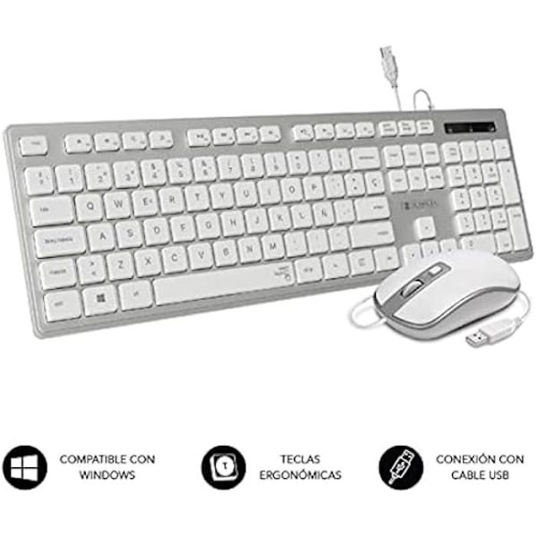 SUBBLIM SUBKBC-CEKE60 Tastatur og mus - Trådløs - Spansk QWERTY