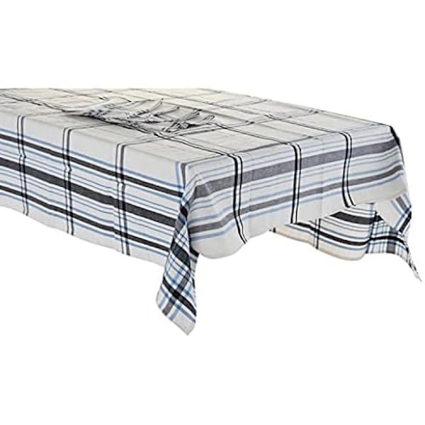 Dug og servietter - DKD Home Decor - Blå - Bomuld - Rund - Vaskbar Blå