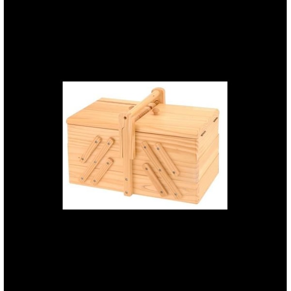 Ompelusalkku - Puu - 5 lokeroa - Beige - Mitat: 15 cm