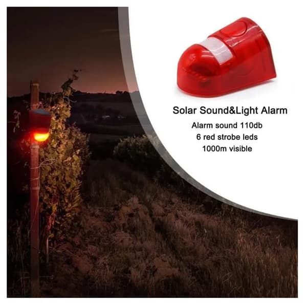 Ljud- och ljuslarm rörelsedetektor, 110 dB siren