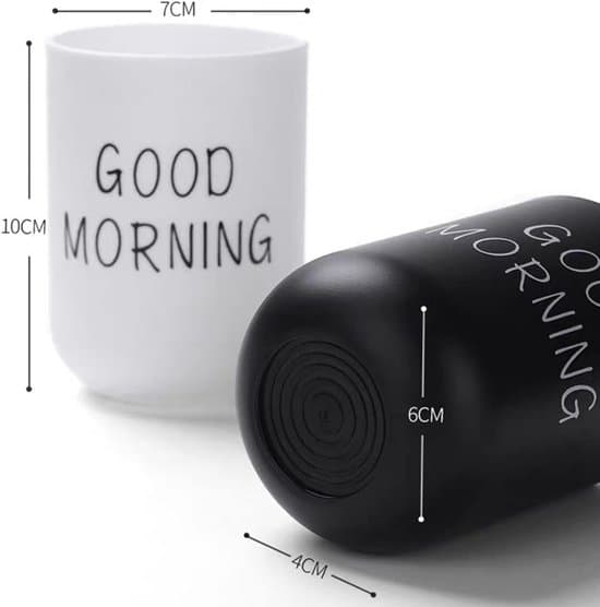 2-pack tandborstmuggar - Badrumsmuggar - Tandborsthållare - Bärbara munsköljsmuggar - Plastmaterial - Resevänliga - Munskölj - Minimalistiska muggar