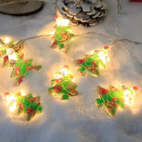 Jul-snögubbe ljusslinga med blinkande läge, 3 meter, 20 LED-lampor C