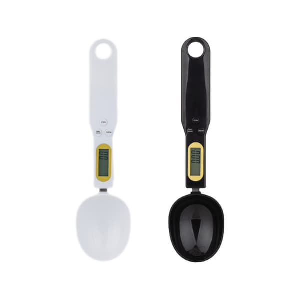 Digital måttsked, elektronisk köksvåg med LCD-display, 2-pack i svart och vitt