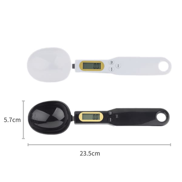 Digital måttsked, elektronisk köksvåg med LCD-display, 2-pack i svart och vitt