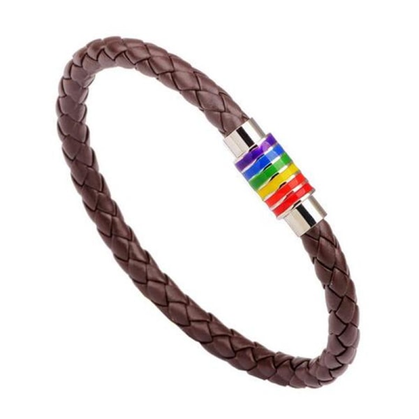 Armband brunt läder -Pride Brun