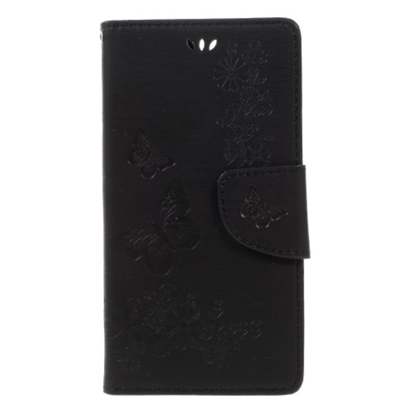 Huawei Honor 8 plånboksfodral wallet - Fjärilar Svart Svart