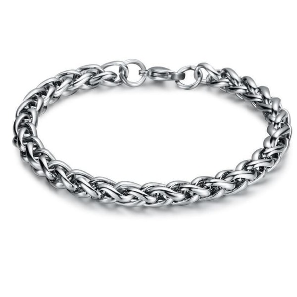 Armband -Wheat link rostfritt stål 21cm x 7 mm Metall utseende