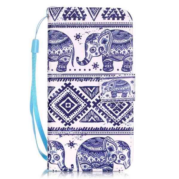 iPhone 7/8 Plus  plånboksfodral blue elefants Blå